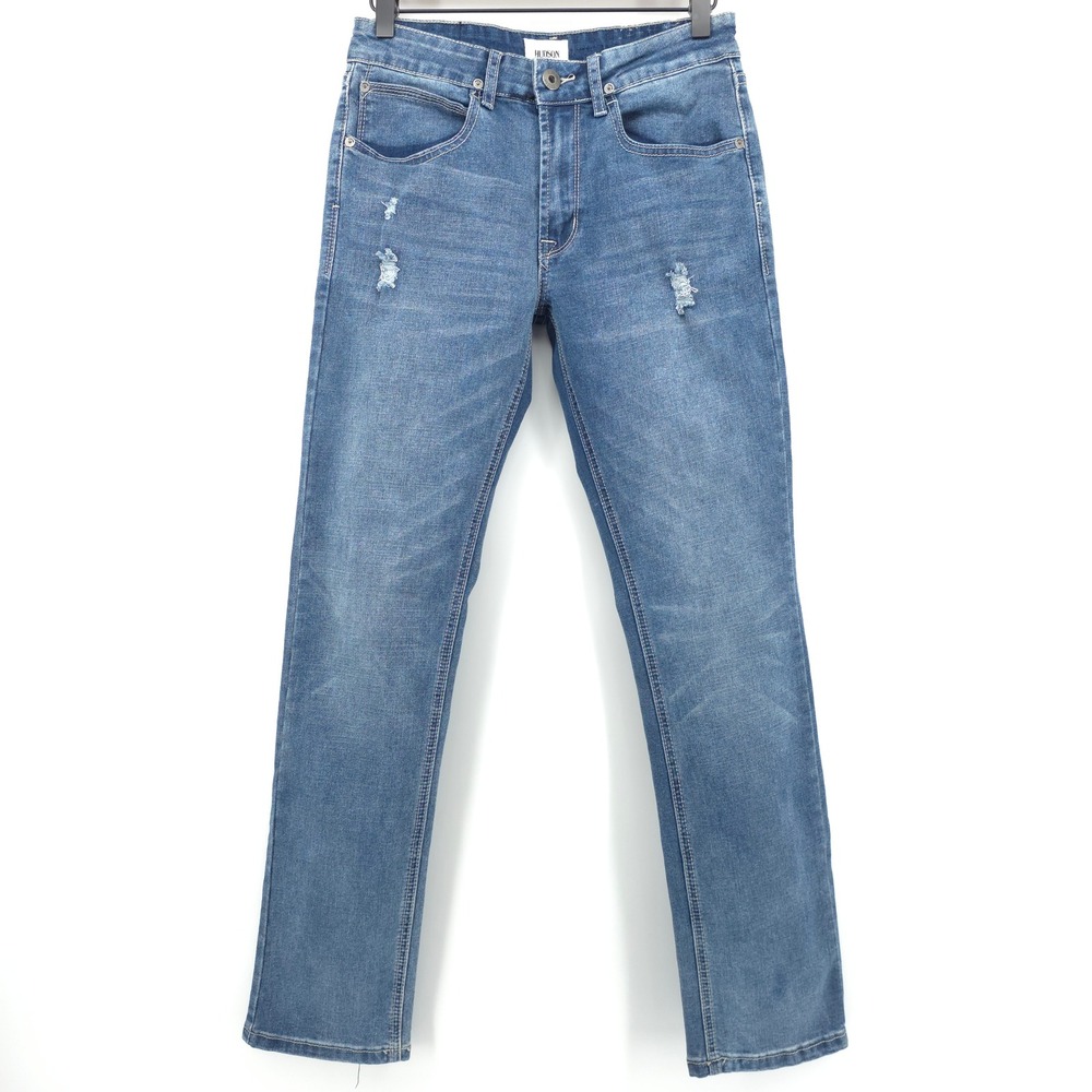 Hudson Boys Jeans Distressed Slim Straight Size 16 Blue Denim Casual Skater